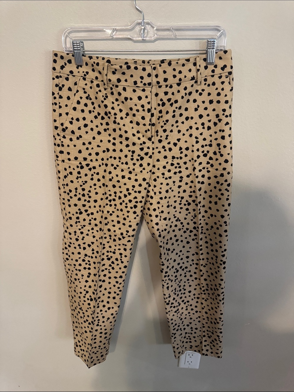LOFT Tan Chino Pants with Black Spot Print